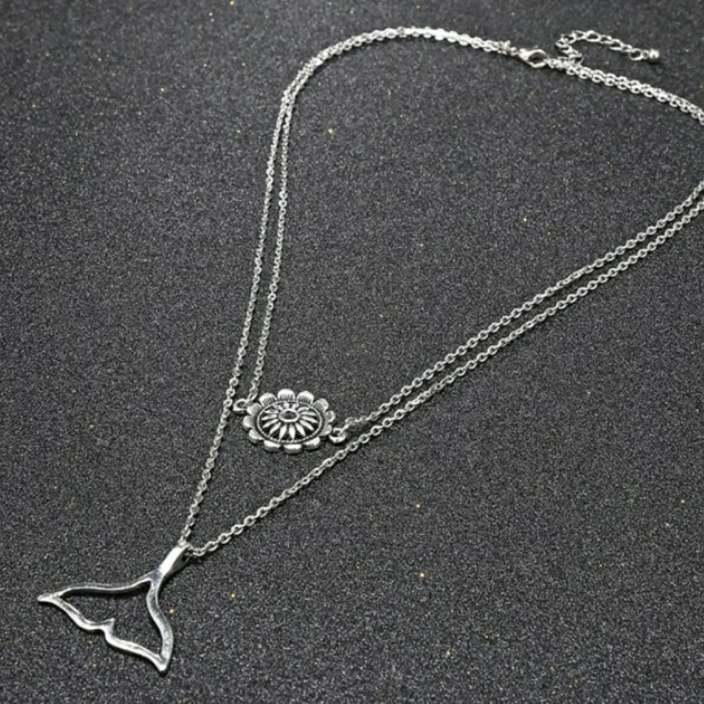 NEW Silver Toned Boho Multilayer Choker Necklace - Picture 3 of 11